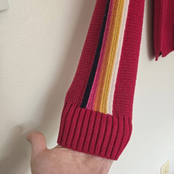 Marine Layer X Lost & Found Snowbird Stripe Sleeve Quarter Zip Sweater Size M - Picture 6 of 10